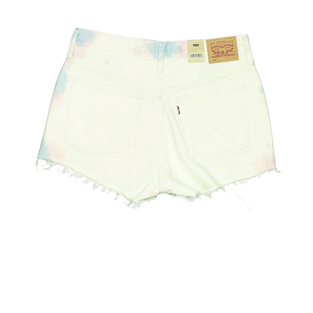 NWT Levi’s 501 High Rise White Denim Shorts Frayed Hem Size 31 - Picture 4 of 6